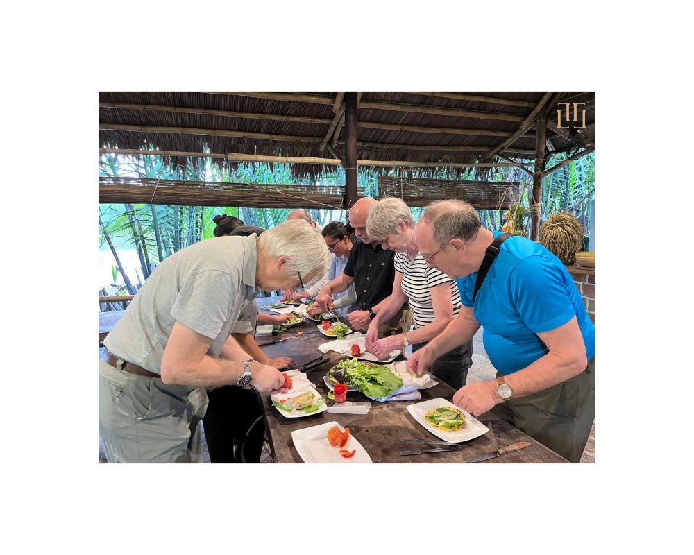 Nice Team Work On A Cooking Classs On Vietnam-Cambodia Holiday