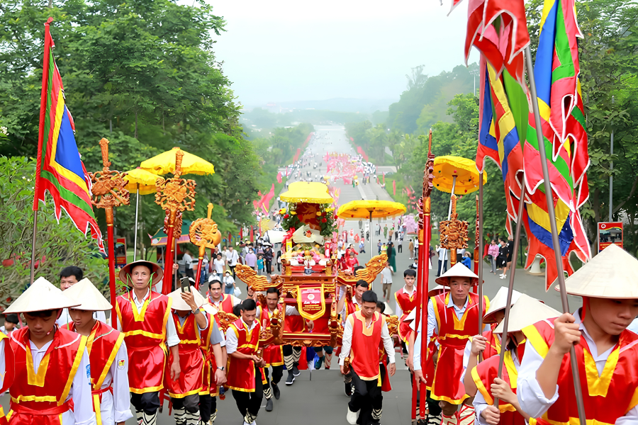 Honoring ancient ancestral heritage at Hung Temple is a deeply moving experience during your cultural Vietnam travel