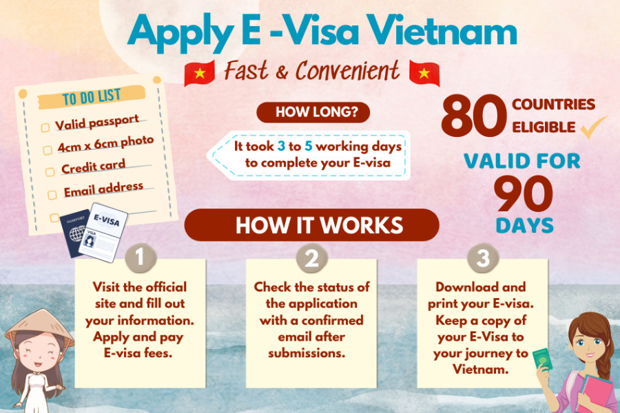 Step-by-step application interface for an official Vietnam travel visa online