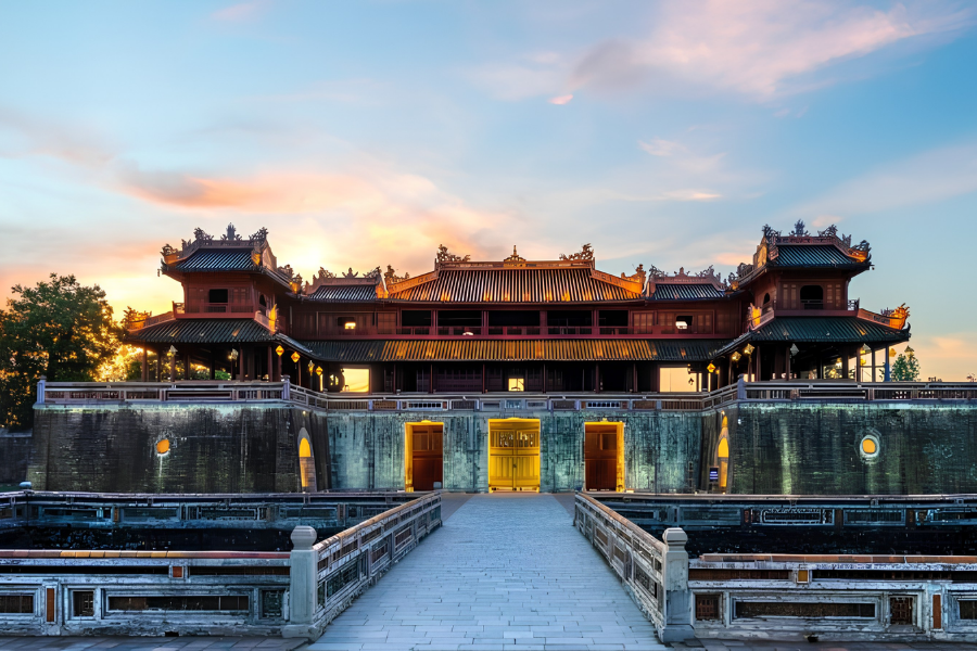 The Hue Imperial City at sunset