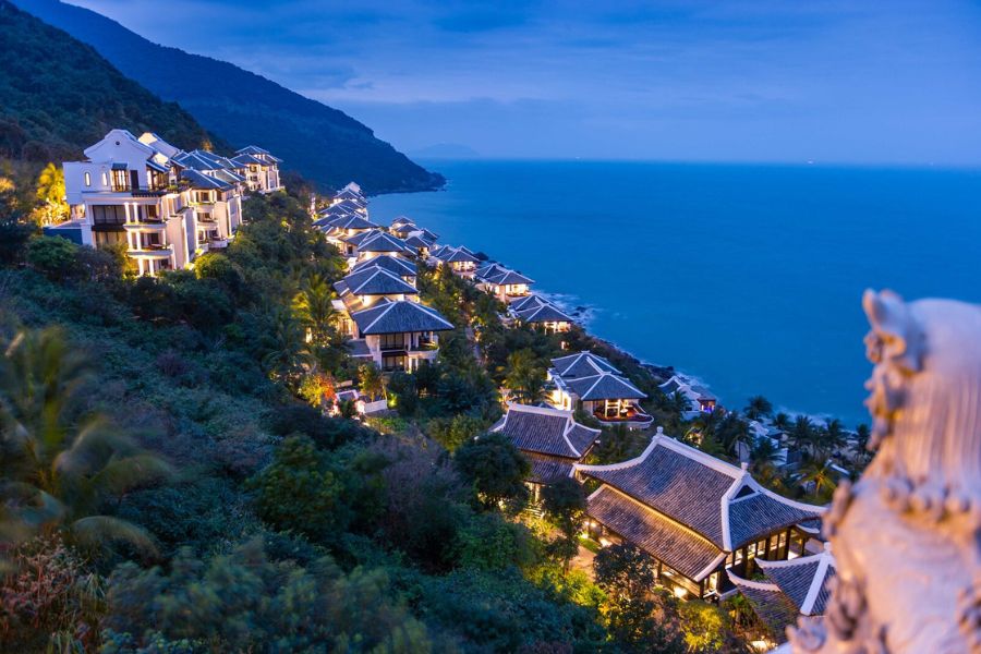 InterContinental Danang Sun Peninsula Resort on a forested hillside above the sea